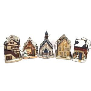 5 Illuminated Bradford M J Hummel Christmas Holiday Ornaments Vintage 1999-2000